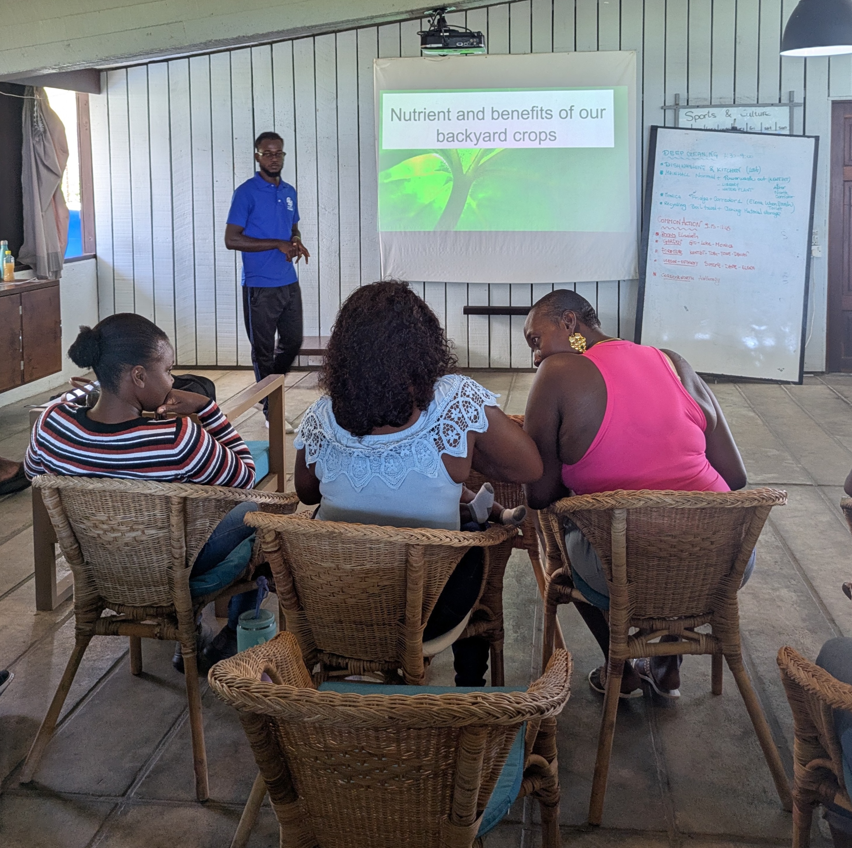 NutritionalWorkshop3 - Marvin delivering nutritional education presentation